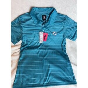 NFL Miami Dolphins Team Polo Shirt  Mens Medium NWT New Football Teal Golf